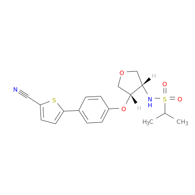 N-((3S,4S)-4-(4-(5-cyanothiophen-2-yl)phenoxy)tetrahydrofuran-3-yl)propane-2-sulfonamide