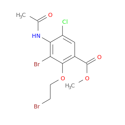 4-(乙酰氨基)-3-溴-2-(2-溴乙氧基)-5-氯苯甲酸甲酯