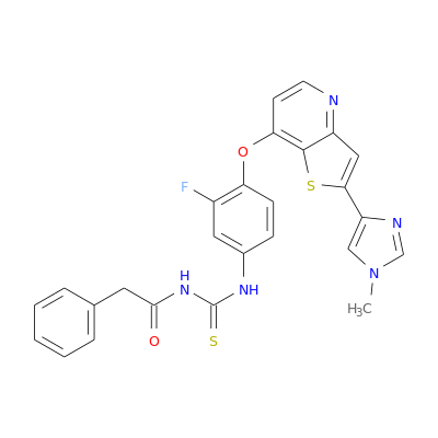 N-(3-氟-4-(2-(1-甲基-1H-咪唑-4-基)噻吩并[3,2-B]吡啶-7-氧基)苯基氨基硫代甲酰基)-2-苯乙酰胺