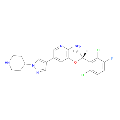3-[(1R)-1-(2,6-dichloro-3-fluorophenyl)ethoxy]-5-[1-(4-piperidinyl)-1H-pyrazol-4-yl]-2-Pyridinamine